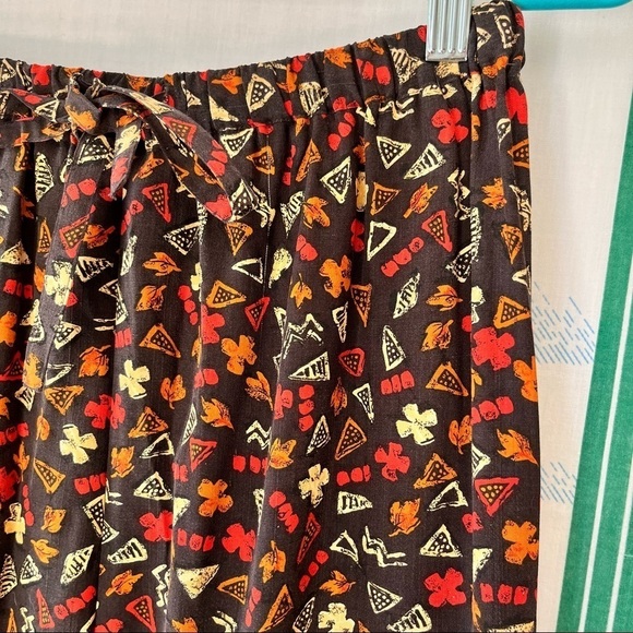 VINTAGE CLIO silk funky pattern pants boho trendy medium - Picture 2 of 7